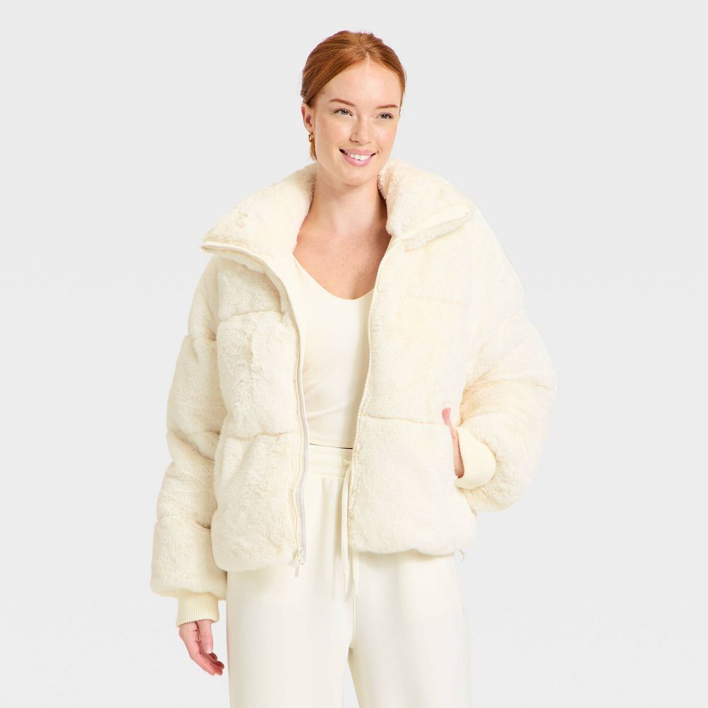 New - Women's Puffer Jacket - All In Motion™ Cream XS