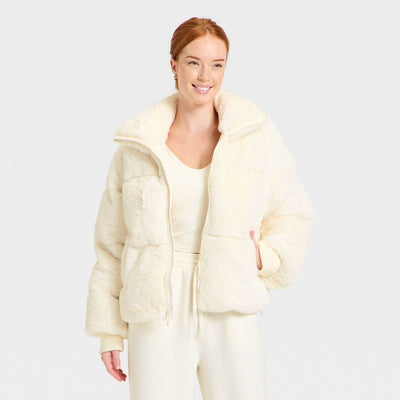 New - Women's Puffer Jacket - All In Motion™ Cream XS