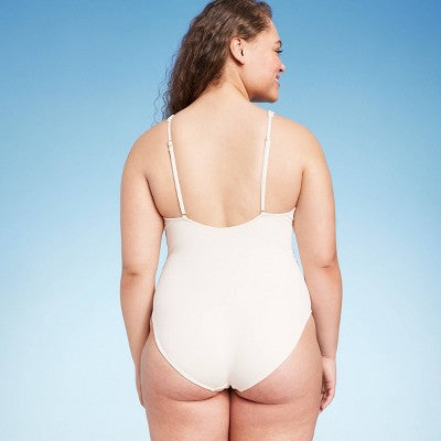 New - Shade & Shore Women's V-Neck One Piece Swimsuit Belted Swimwear Shade & ShoreBullseye Deals