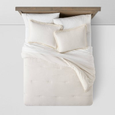 Threshold 3-Piece Tassel Border Comforter Set OEKO-TEX ThresholdBullseye Deals