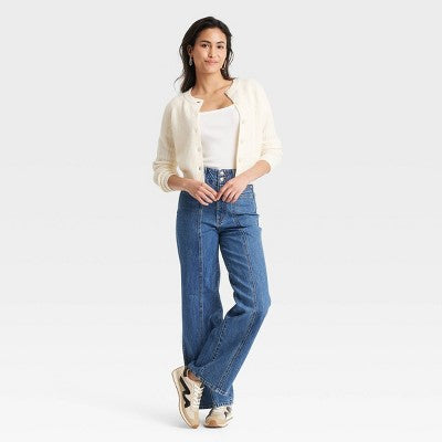 New - Women's High-Rise Tailored Wide Leg Jeans - Universal Thread Universal ThreadBullseye Deals