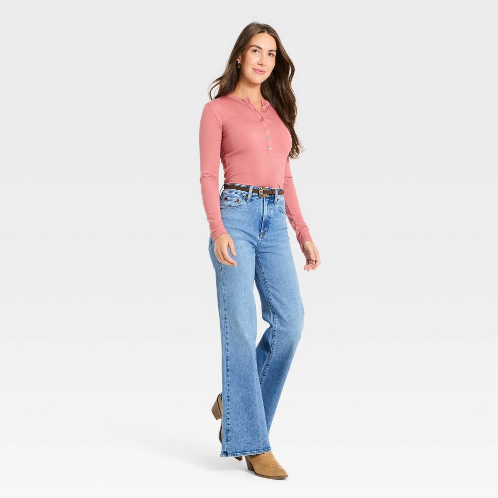 New - Women's Highest-Rise 70's Flare Jeans - Universal Thread™ Light Wash 8