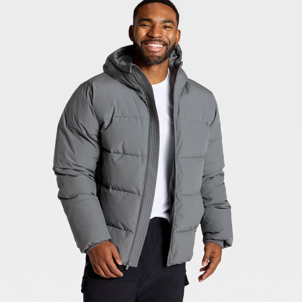 New - Men's Heavy Puffer Jacket - All In Motion™ Gray XS