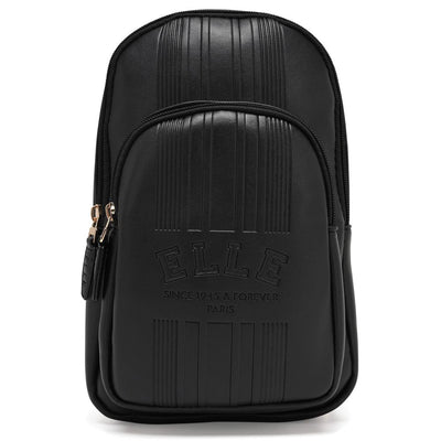 New - ELLE Luggage Roamer 2.8L Vegan Leather Chic Crossbody Bag - Black