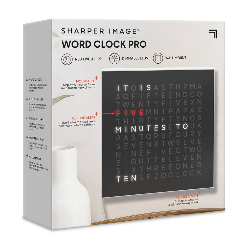New - Sharper Image LED Word Clock Pro