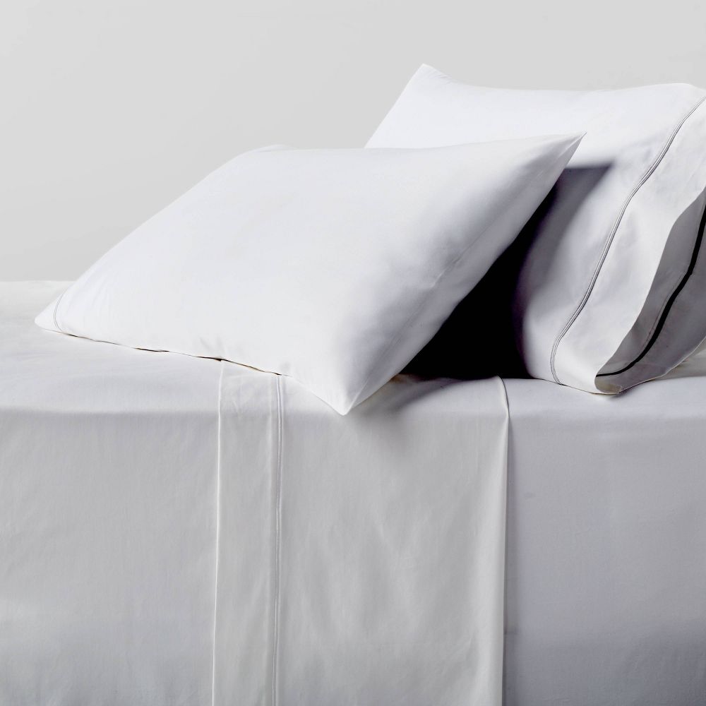 New - King 800 Thread Count Hotel Collection Double Barratta Pillowcase Light Gray - Threshold™