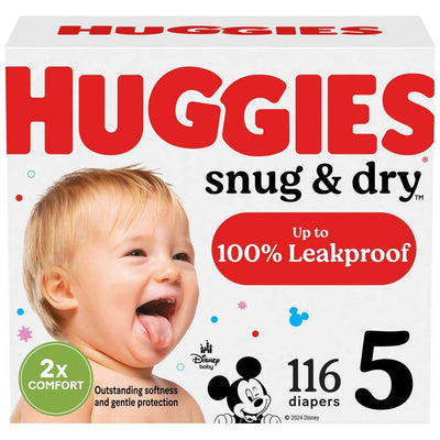 New - Huggies Snug & Dry Disposable Diapers - Size 5  - 116ct