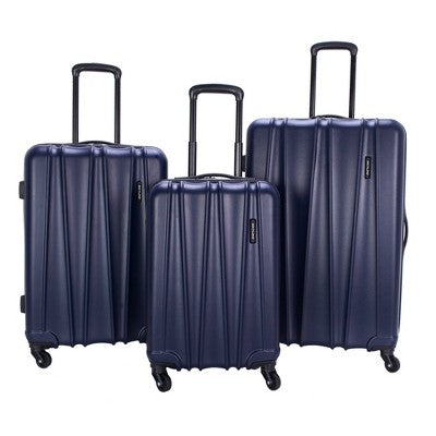 Skyline 3pc Hardside Checked Spinner Luggage Set SkylineBullseye Deals