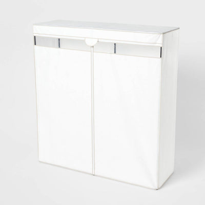 New - 60" Wide Covered Storage Closet White - Brightroom™: Portable Garment Rack, Steel Frame, Adult Assembly Required