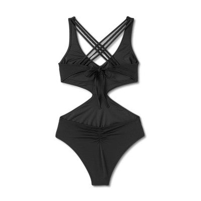 New - Shade & Shore Women's Monokini Strappy Back One Piece Swimsuit Shade & ShoreBullseye Deals