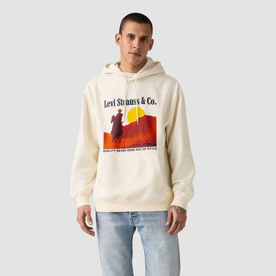 New - Levi's® Men's Relaxed Fit Pullover Hoodie Sweatshirt - Egret Cowboy XL