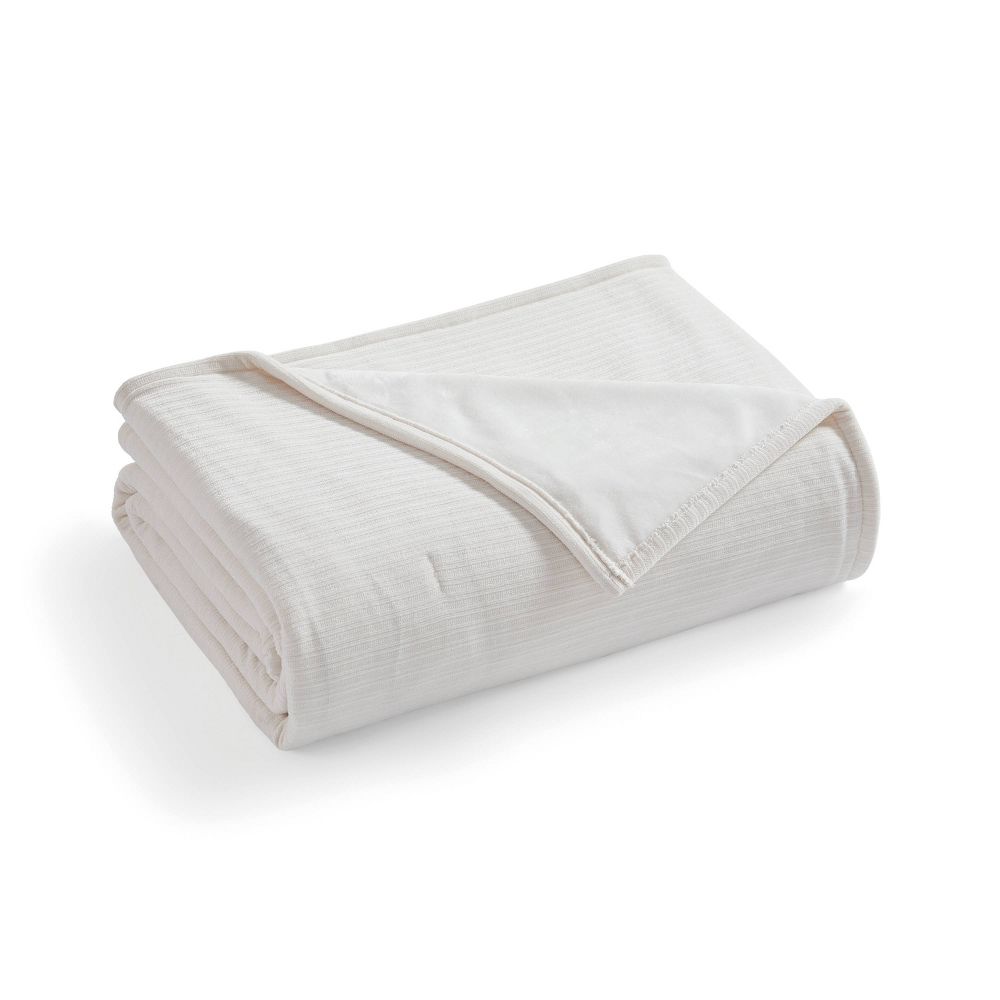 Open Box - Brookstone Twin Heated Chenille Knit Blanket Ivory