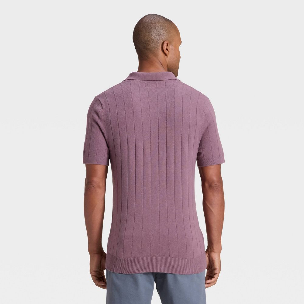 New - Men's Soft Knit Johnny Collar Polo Sweater - Goodfellow & Co™ Berry Pink XL