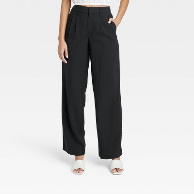 Open Box - A New Day Women's High Rise Straight Leg Casual Full Trouser Pants Midweight A New DayBullseye Deals