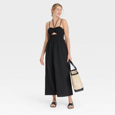 New - Universal Thread Women's Smocked Cut-Out Maxi Dress Casual Sundress Universal ThreadBullseye Deals