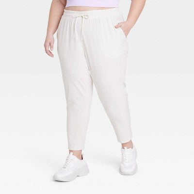 New - All In Motion Women's Stretch Woven High-Rise Tapered Pants Jogger UPF 50+ All In MotionBullseye Deals