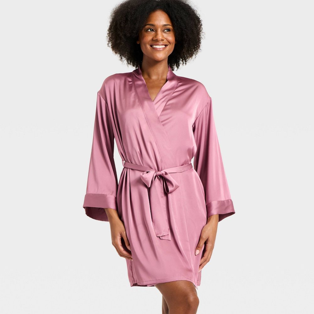 Open Box - Women's Satin Robe - Auden™ Pink XL/XXL