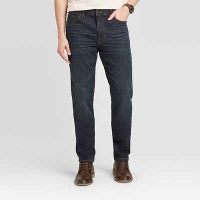 New - Men's Slim Fit Jeans - Goodfellow & Co™ Indigo 36x30: Midweight Denim, Stretch Fabric, Mid Rise, Fly Button and Zipper