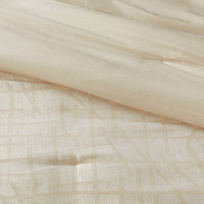 New - Threshold Comforter Set Cotton Blend Jacquard Geometric ThresholdBullseye Deals