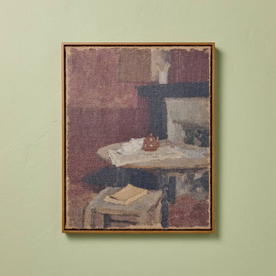 New - 20"x16" Vertical Dining Still Life Framed Burlap Wall Art - Hearth & Hand™ with Magnolia