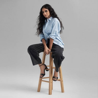 New - Women's Mid-Rise Barrel Leg Jeans - Future Collective Future CollectiveBullseye Deals