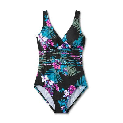 New - Aqua Green Women's Full Coverage One Piece Swimsuit Tummy Control UPF 50 Aqua GreenBullseye Deals