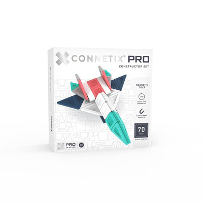 Open Box - CONNETIX Magnetic Tiles Constructor Set 70pc: Educational Focus on Creative Thinking, Includes 70 Building Components