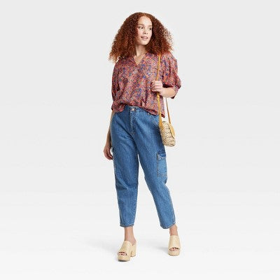 Universal Thread Women's Mid-Rise Distressed Boyfriend Jeans Ankle-Length Relaxed Fit, Medium Wash Universal ThreadBullseye Deals