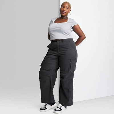 New - Wild Fable Women's High Rise Straight Relaxed Cargo Utility Pants Wild FableBullseye Deals