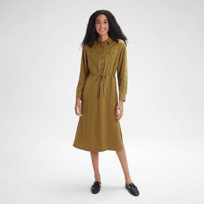 Women's Long Sleeve Utility Midi Shirtdress - A New Day A New DayBullseye Deals