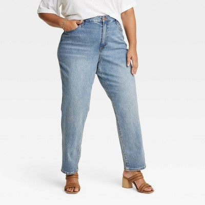 Universal Thread Women's High-Rise Straight Distressed Ripped Jeans, Medium Wash Universal ThreadBullseye Deals