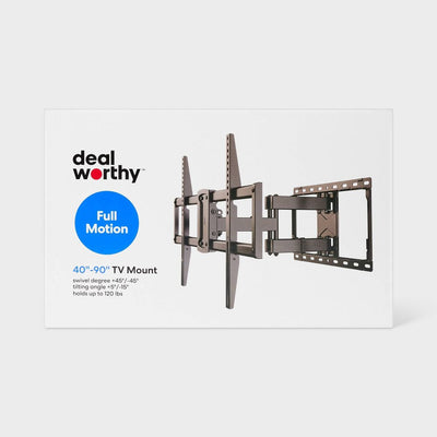 New - Full Motion 40" - 90" TV Mount - dealworthy™: Steel, 120lb Capacity