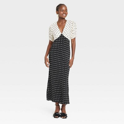 New - A New Day Women's Crepe Flutter Short Sleeve Midi Dress A New DayBullseye Deals