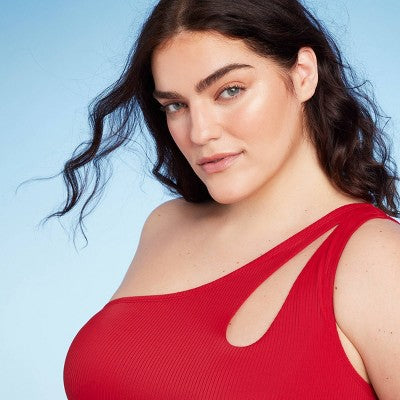 New - Shade & Shore Women's One Shoulder One Piece Swimsuit Cut Out Bathing Suit Shade & ShoreBullseye Deals