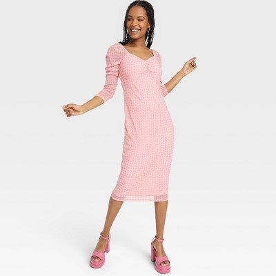 New - House of Aama Women's A-Line Midi Dress Long Sleeve House of Aama x TargetBullseye Deals