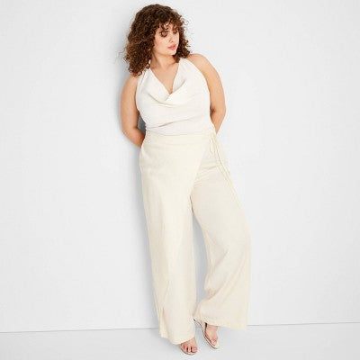 New - Future Collective with Jenee Naylor Women's Mid Rise Wide Leg Full Sarong Pants Future Collective with Jenee NaylorBullseye Deals