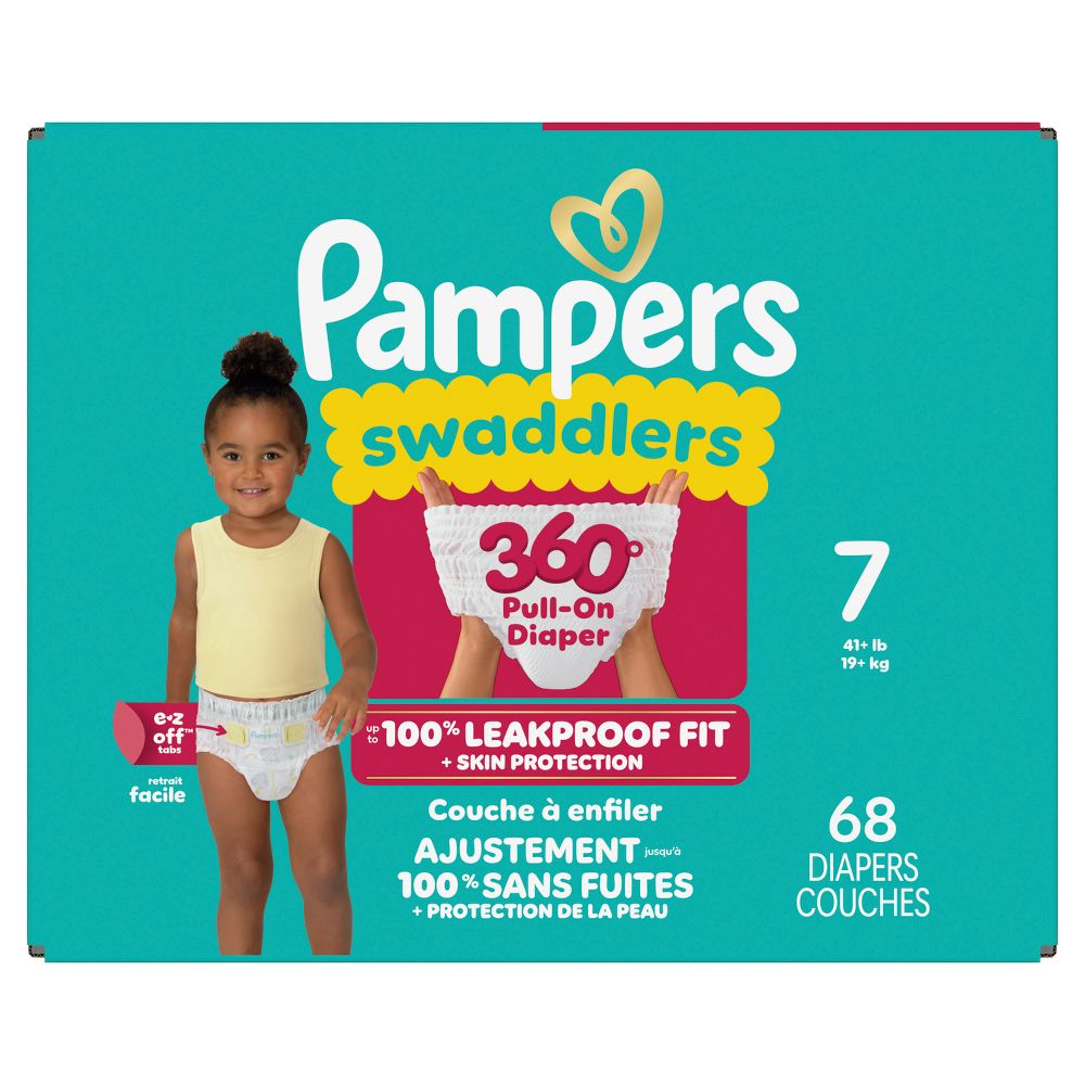New - Pampers Swaddlers 360 Disposable Diapers - Size 7 - 68ct