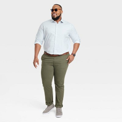 Men's Big & Tall Performance Dress Standard Fit Long Sleeve Button-Down Shirt - Goodfellow & Co Navy Goodfellow & CoBullseye Deals