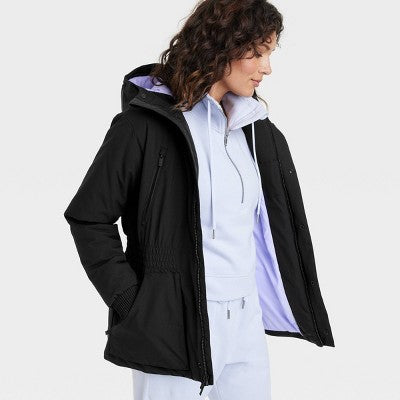 New - All In Motion Women's Zip Winter Hooded Wind-Resistant Snow Sport Jacket All in MotionBullseye Deals