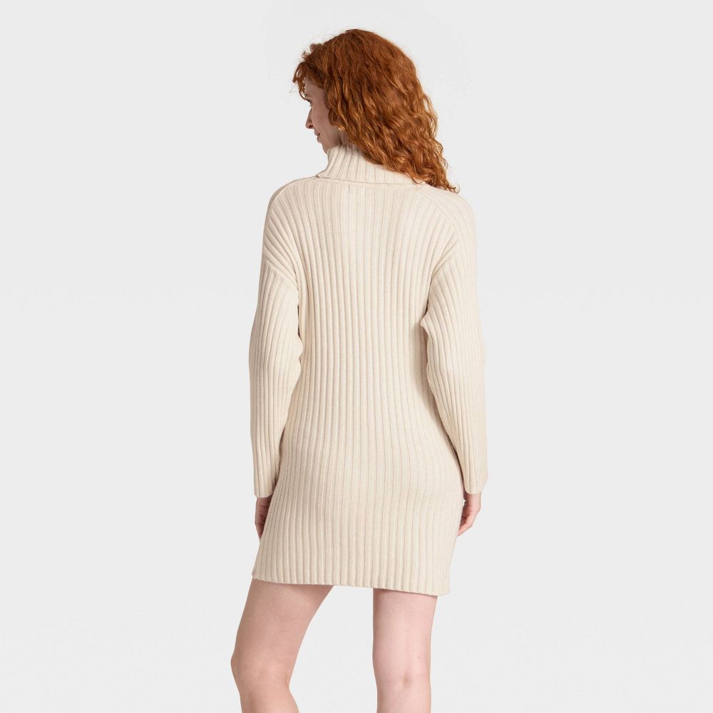 New - Women's Mini Sweater Dress - A New Day™ Oatmeal S