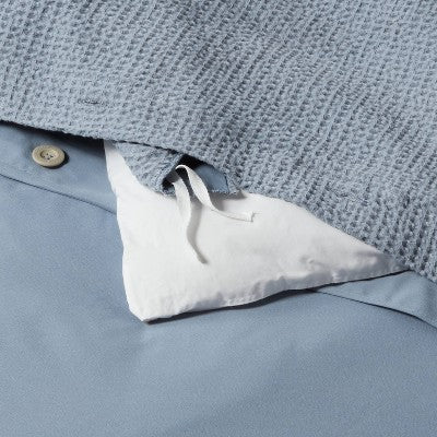 New - Threshold Cotton Waffle Duvet Cover Set Waffle Weave OEKO-TEX ThresholdBullseye Deals