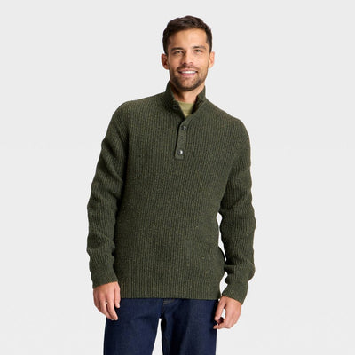 New - Men's Mock Neck Button Sweater - Goodfellow & Co™ Olive Green L