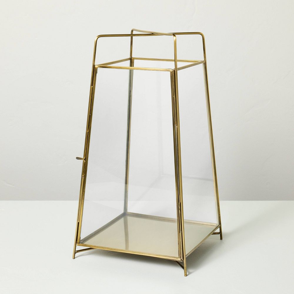 New - 14" Brass Finish Lantern Small - Hearth & Hand™ with Magnolia