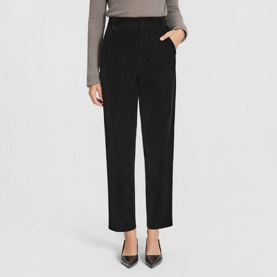 New - Women's Mid-Rise Velvet Tapered Trousers - A New Day™ Black 10