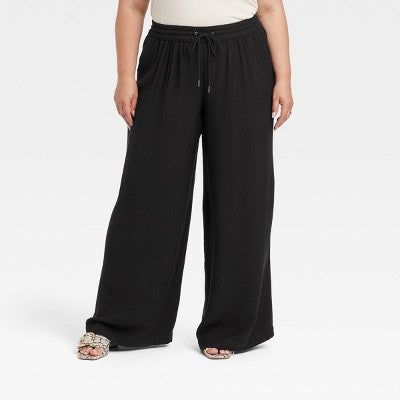 New - A New Day Women's Plus High Rise Wide Leg Regular Full Pull-On Pants Midweight A New DayBullseye Deals