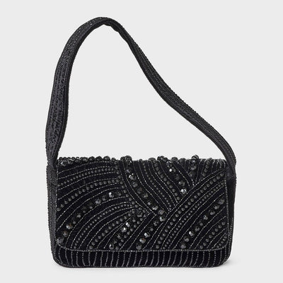Open Box - Embellished Flap Shoulder Bag - A New Day™ Black