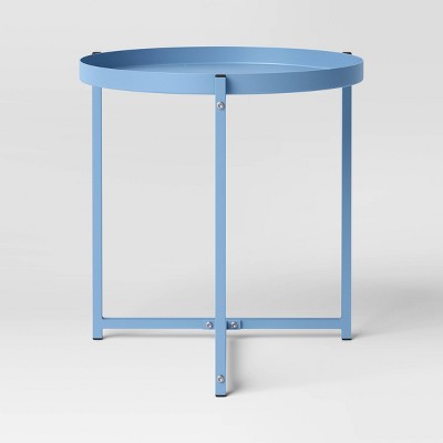 Open Box - Room Essentials Outdoor Steel Round Side Table Tray Top End Side Table Room EssentialsBullseye Deals