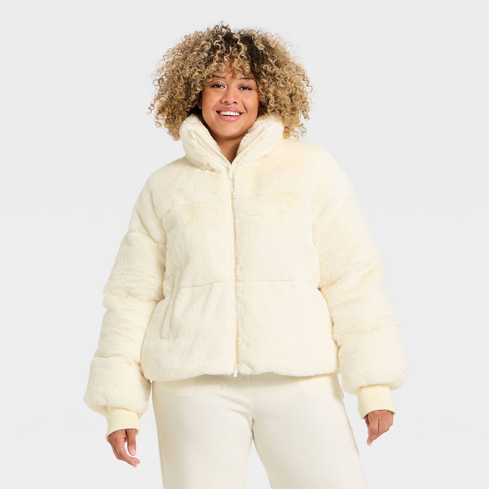New - Women's Puffer Jacket - All In Motion™ Cream XS