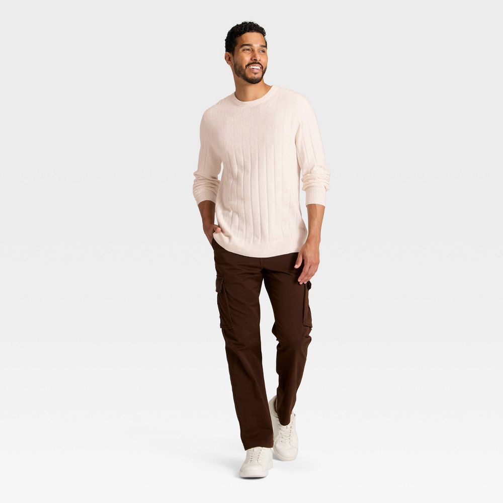 New - Men's Soft Knit Drop Stitch Sweater - Goodfellow & Co™ Cream XL