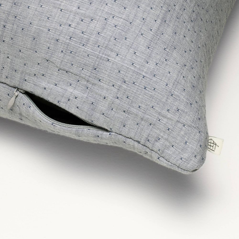 New - 26"x26" Gauze Stitch Pin Dot Euro Throw Pillow Cover Blue - Hearth & Hand™ with Magnolia